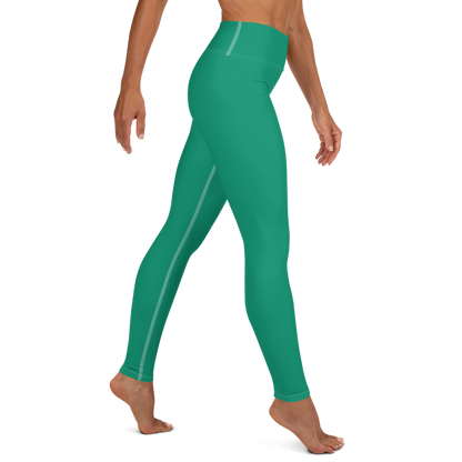 Michigan Upper Peninsula Yoga Leggings (w/ UP Outline) | Emerald Green