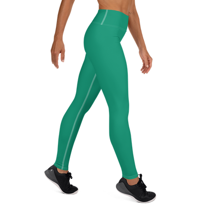 Michigan Upper Peninsula Yoga Leggings (w/ UP Outline) | Emerald Green