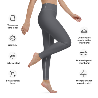 Michigan Upper Peninsula Yoga Leggings (w/ UP Outline) | Iron Ore Grey