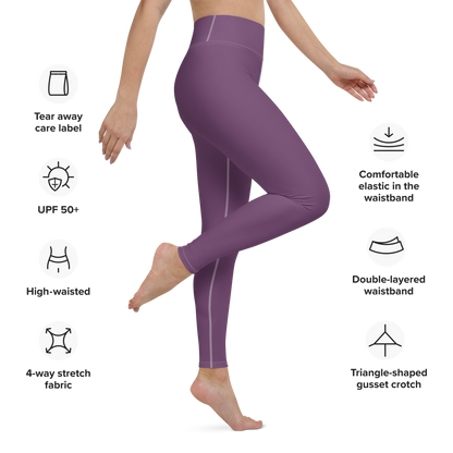 Michigan Upper Peninsula Yoga Leggings (w/ UP Outline) | Plum