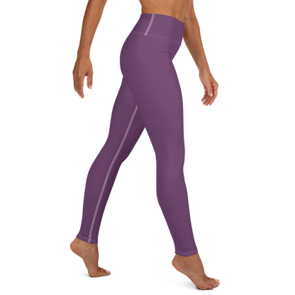 Michigan Upper Peninsula Yoga Leggings (w/ UP Outline) | Plum