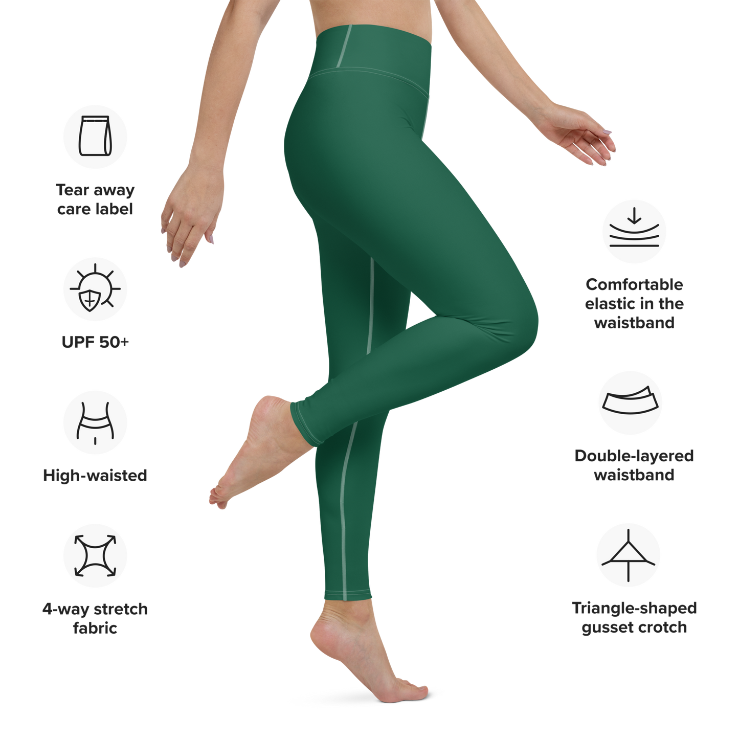 Michigan Upper Peninsula Yoga Leggings (w/ UP Outline) | Superior Green