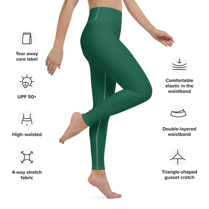 Michigan Upper Peninsula Yoga Leggings (w/ UP Outline) | Superior Green