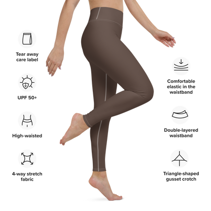 Michigan Upper Peninsula Yoga Leggings (w/ UP Outline) | Hickory Color