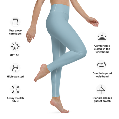 Michigan Upper Peninsula Yoga Leggings (w/ UP Outline) | Opal Blue