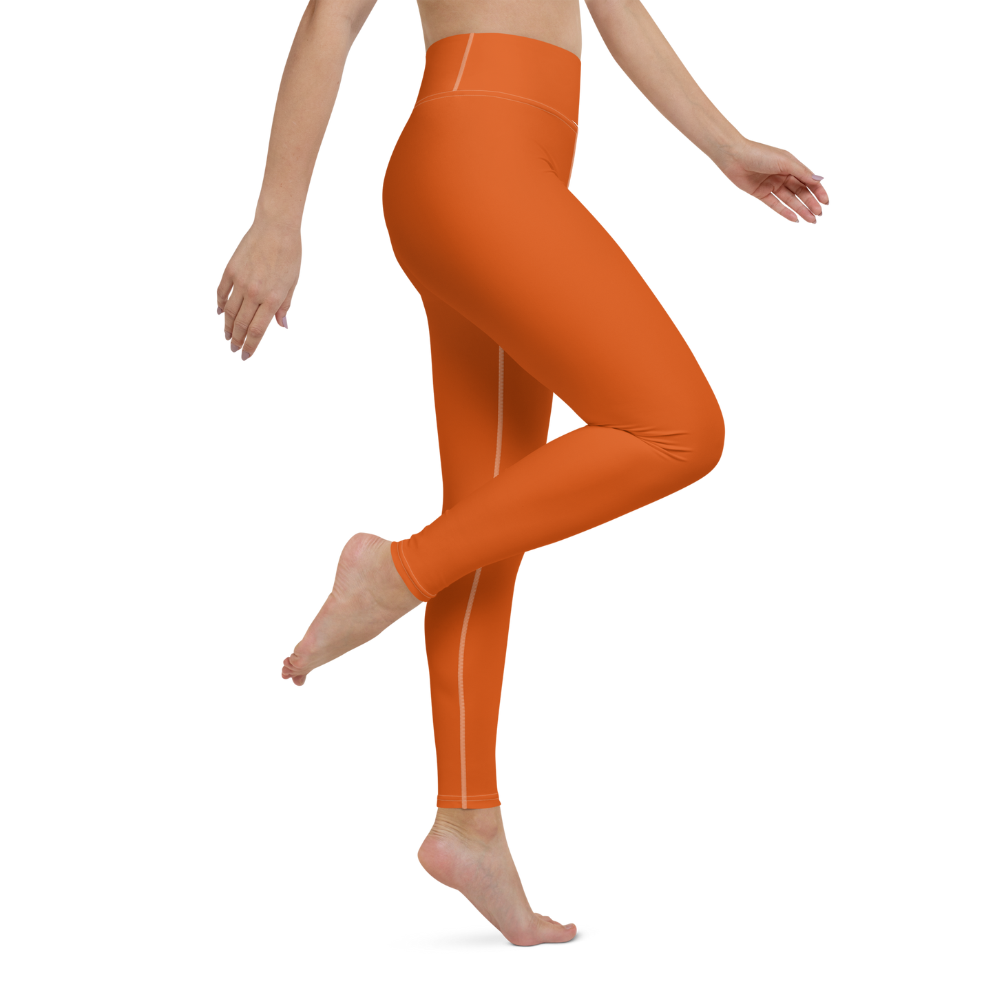 Michigan Upper Peninsula Yoga Leggings (w/ UP Outline) | Maple Leaf Orange