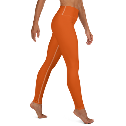 Michigan Upper Peninsula Yoga Leggings (w/ UP Outline) | Maple Leaf Orange