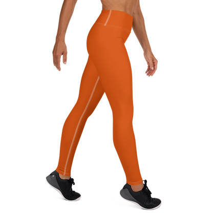 Michigan Upper Peninsula Yoga Leggings (w/ UP Outline) | Maple Leaf Orange