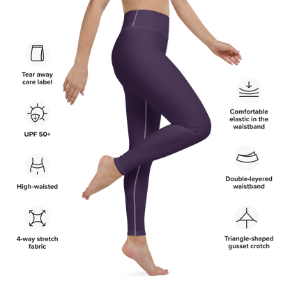 Michigan Upper Peninsula Yoga Leggings (w/ UP Outline) | Blackcurrant