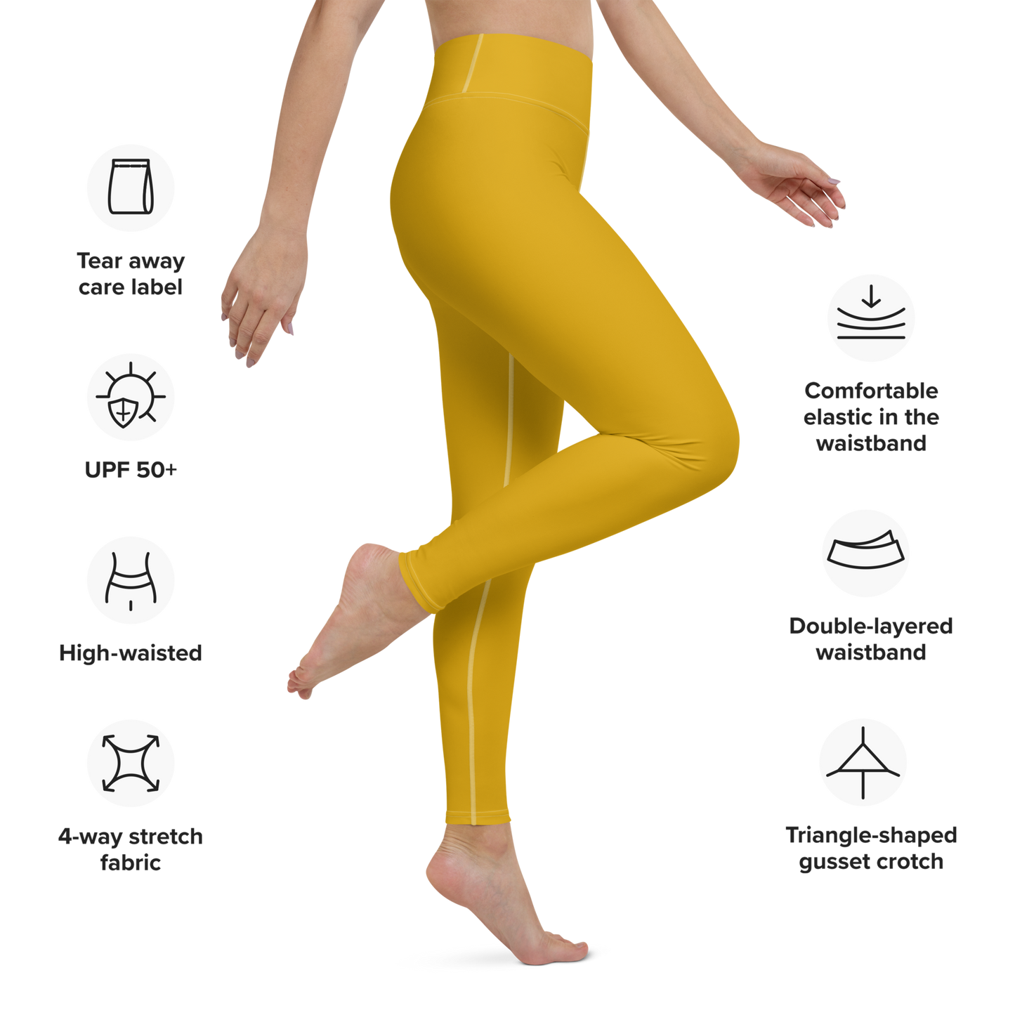 Michigan Upper Peninsula Yoga Leggings (w/ UP Outline) | Gold