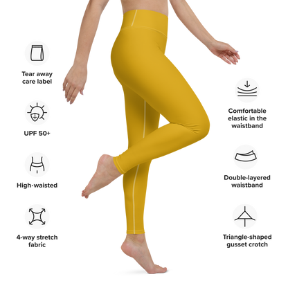 Michigan Upper Peninsula Yoga Leggings (w/ UP Outline) | Gold