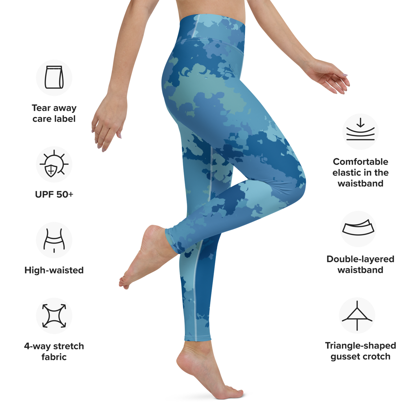 Michigan Upper Peninsula Yoga Leggings (w/ UP Outline) | Great Lakes Camo