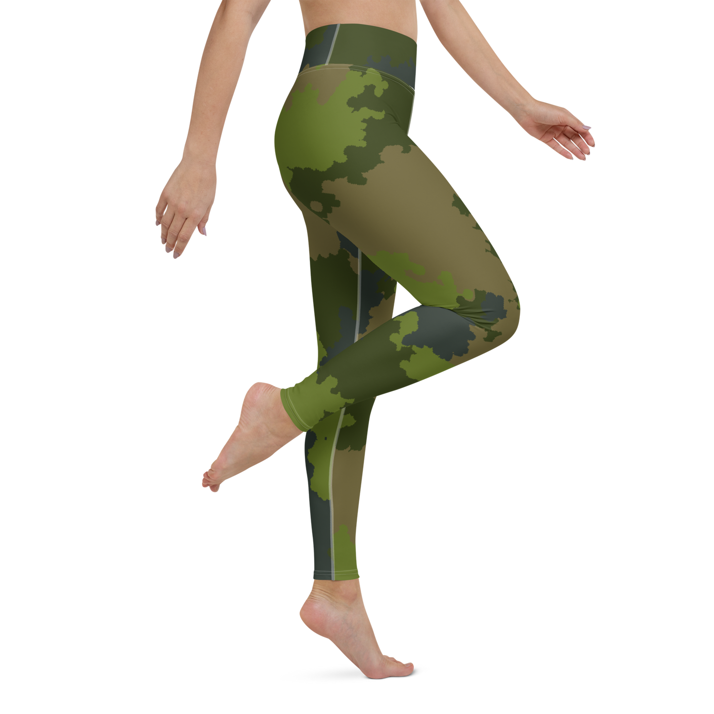 Michigan Upper Peninsula Yoga Leggings (w/ UP Outline) | Woodland Camo