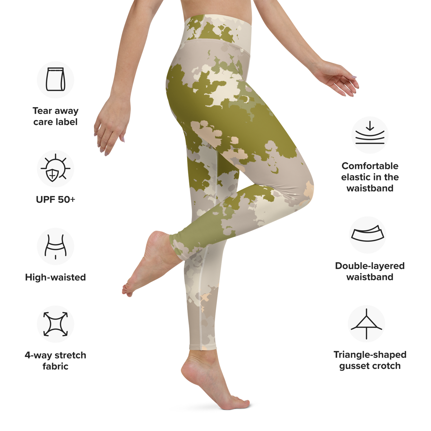 Michigan Upper Peninsula Yoga Leggings (w/ UP Outline) | Rosy Mound Camo