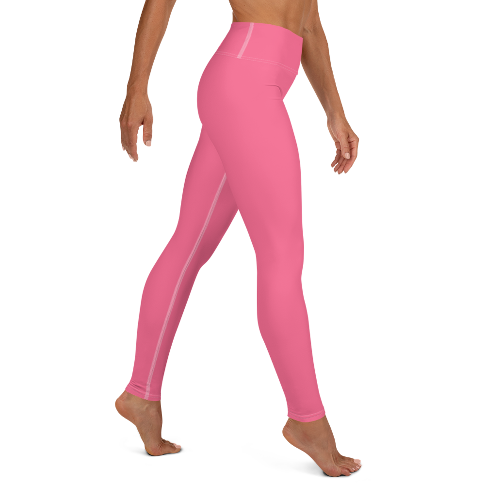 Michigan Upper Peninsula Yoga Leggings (w/ UP Outline) | Rhodochrosite Pink