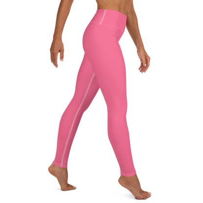 Michigan Upper Peninsula Yoga Leggings (w/ UP Outline) | Rhodochrosite Pink