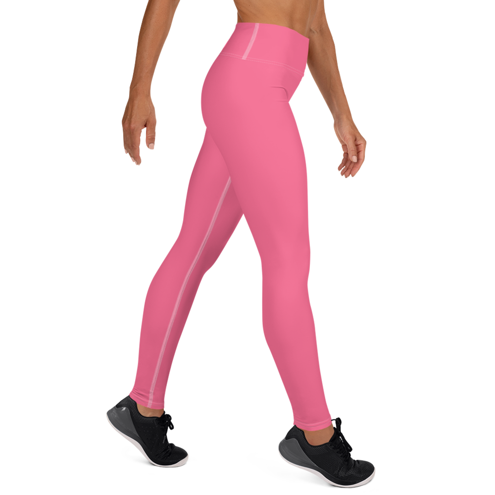 Michigan Upper Peninsula Yoga Leggings (w/ UP Outline) | Rhodochrosite Pink