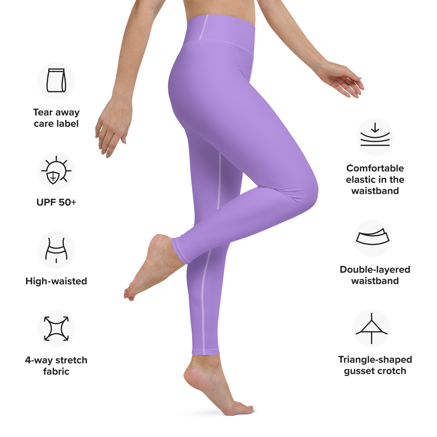 Michigan Upper Peninsula Yoga Leggings (w/ UP Outline) | Lavender