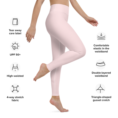 Michigan Upper Peninsula Yoga Leggings (w/ UP Outline) | Pale Pink