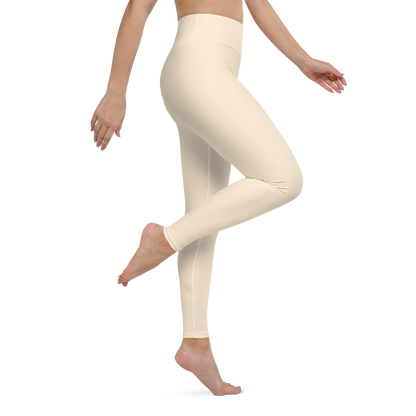 Michigan Upper Peninsula Yoga Leggings (w/ UP Outline) | Champagne White