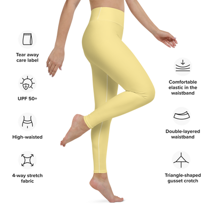 Michigan Upper Peninsula Yoga Leggings (w/ UP Outline) | Cherry Yellow