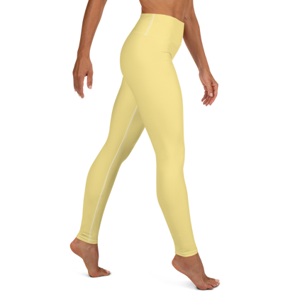 Michigan Upper Peninsula Yoga Leggings (w/ UP Outline) | Cherry Yellow