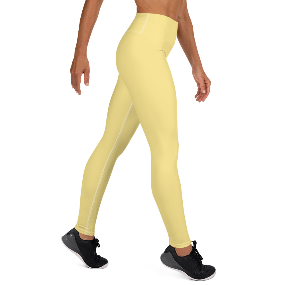 Michigan Upper Peninsula Yoga Leggings (w/ UP Outline) | Cherry Yellow