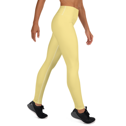 Michigan Upper Peninsula Yoga Leggings (w/ UP Outline) | Cherry Yellow