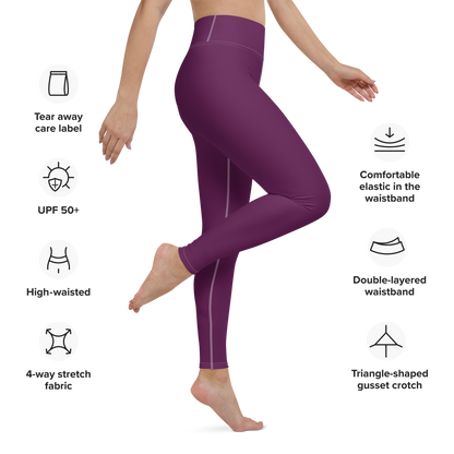 Michigan Upper Peninsula Yoga Leggings (w/ UP Outline) | Tyrian Purple