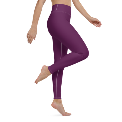 Michigan Upper Peninsula Yoga Leggings (w/ UP Outline) | Tyrian Purple