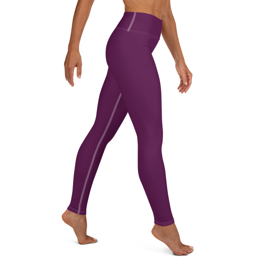 Michigan Upper Peninsula Yoga Leggings (w/ UP Outline) | Tyrian Purple