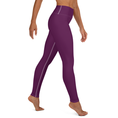 Michigan Upper Peninsula Yoga Leggings (w/ UP Outline) | Tyrian Purple