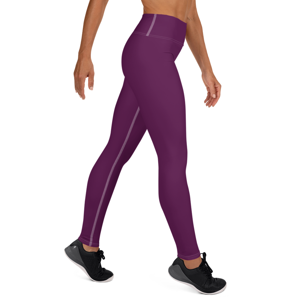 Michigan Upper Peninsula Yoga Leggings (w/ UP Outline) | Tyrian Purple