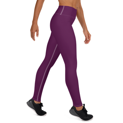 Michigan Upper Peninsula Yoga Leggings (w/ UP Outline) | Tyrian Purple