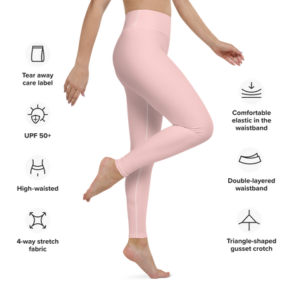 Michigan Upper Peninsula Yoga Leggings (w/ UP Outline) | Cosmos Pink