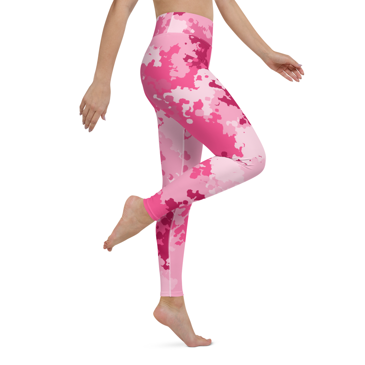 Michigan Upper Peninsula Yoga Leggings (w/ UP USA Flag) | Pink Camo