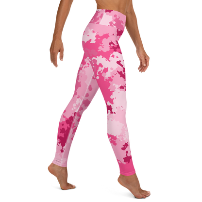 Michigan Upper Peninsula Yoga Leggings (w/ UP USA Flag) | Pink Camo