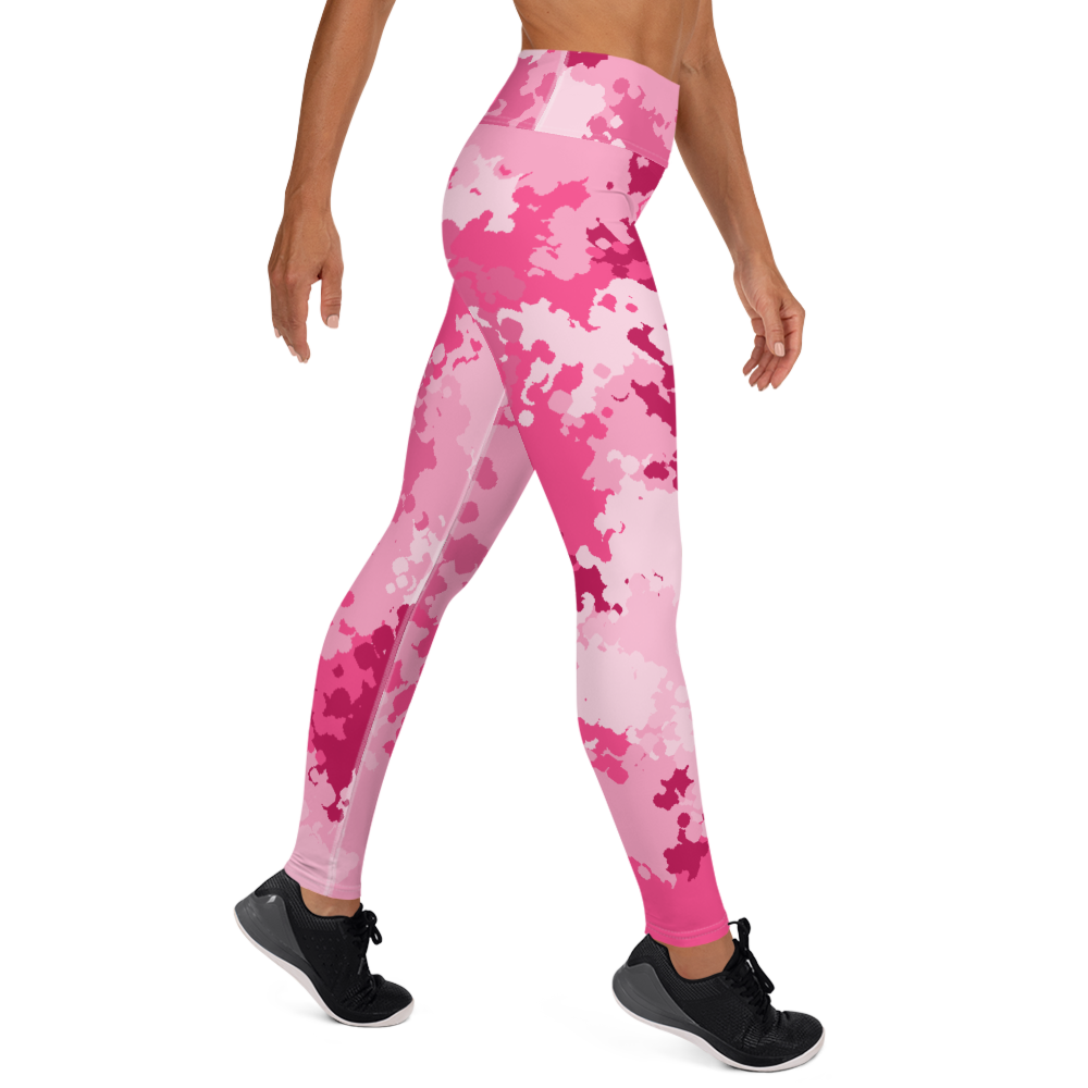 Michigan Upper Peninsula Yoga Leggings (w/ UP USA Flag) | Pink Camo