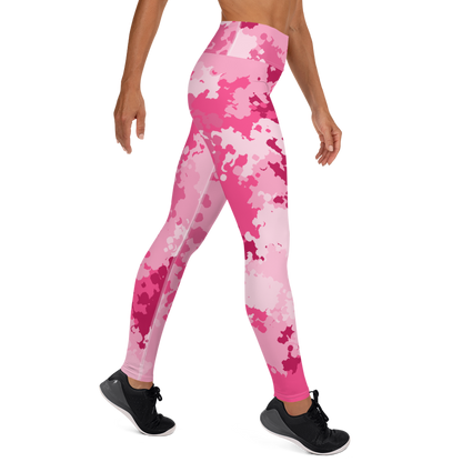 Michigan Upper Peninsula Yoga Leggings (w/ UP USA Flag) | Pink Camo