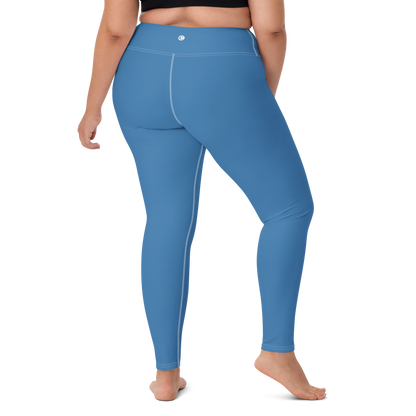 Michigan Upper Peninsula Yoga Leggings (w/ UP Outline) | Lake Superior Blue