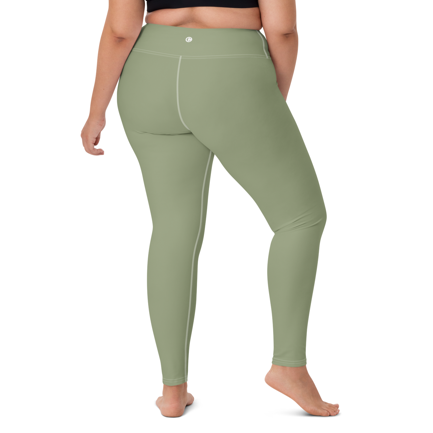 Michigan Upper Peninsula Yoga Leggings (w/ UP Outline) | Beachgrass Green