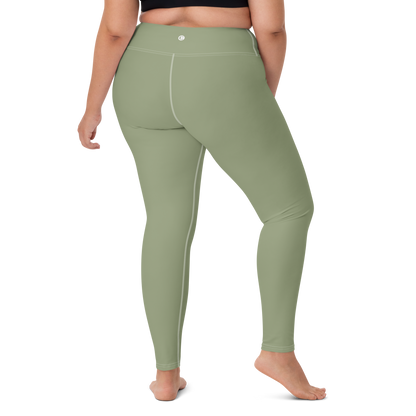 Michigan Upper Peninsula Yoga Leggings (w/ UP Outline) | Beachgrass Green