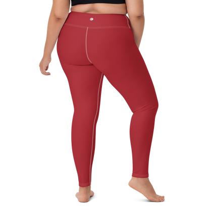 Michigan Upper Peninsula Yoga Leggings (w/ UP Outline) | Thimbleberry Red