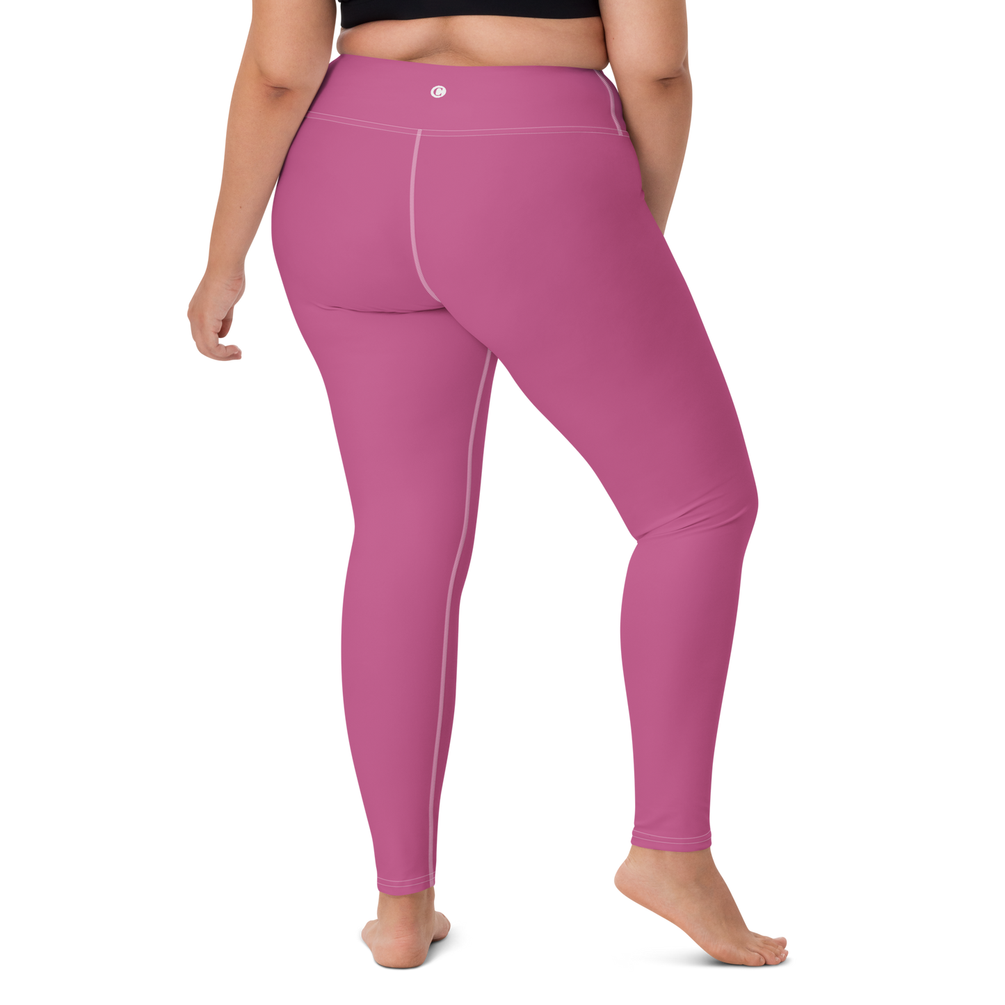 Michigan Upper Peninsula Yoga Leggings (w/ UP Outline) | Apple Blossom Pink