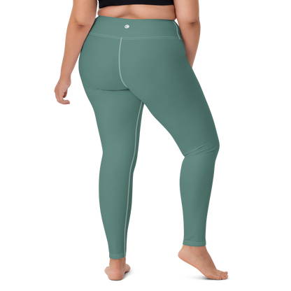 Michigan Upper Peninsula Yoga Leggings (w/ UP Outline) | Copper Green