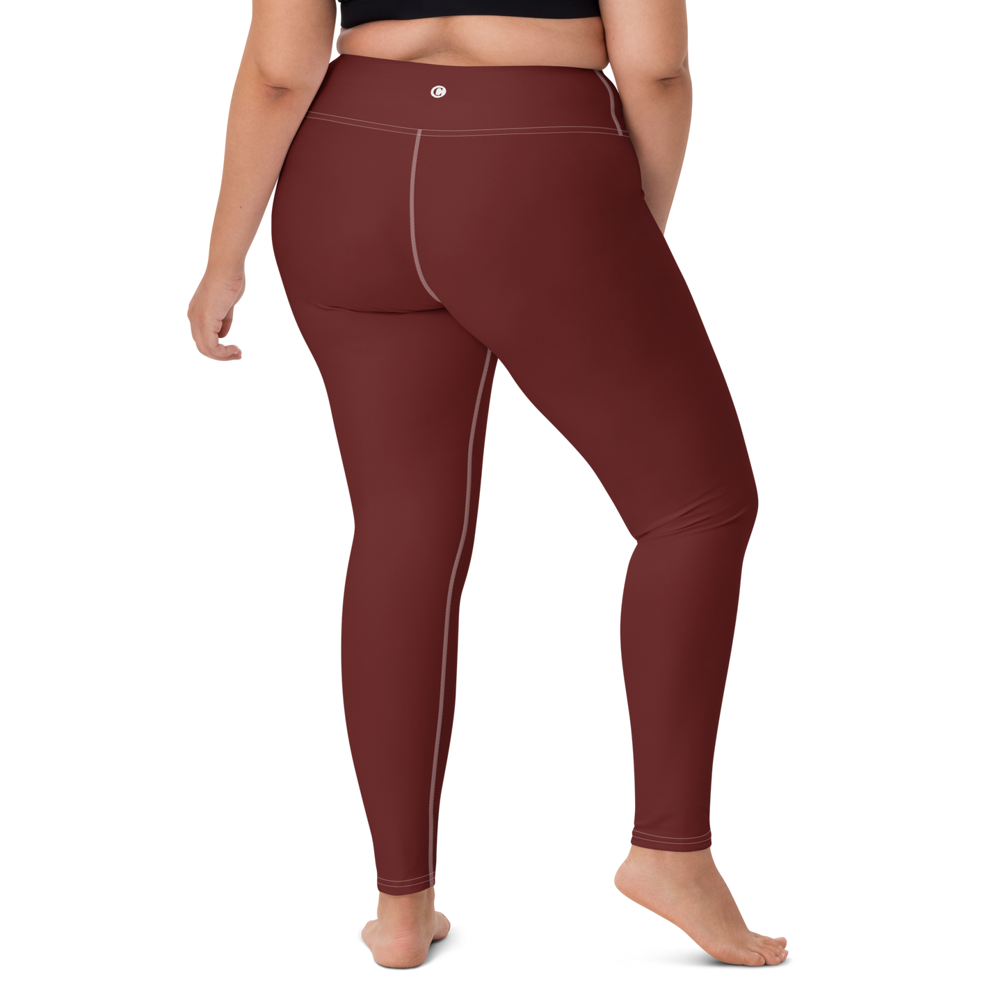 Michigan Upper Peninsula Yoga Leggings (w/ UP Outline) | Cherrywood Color