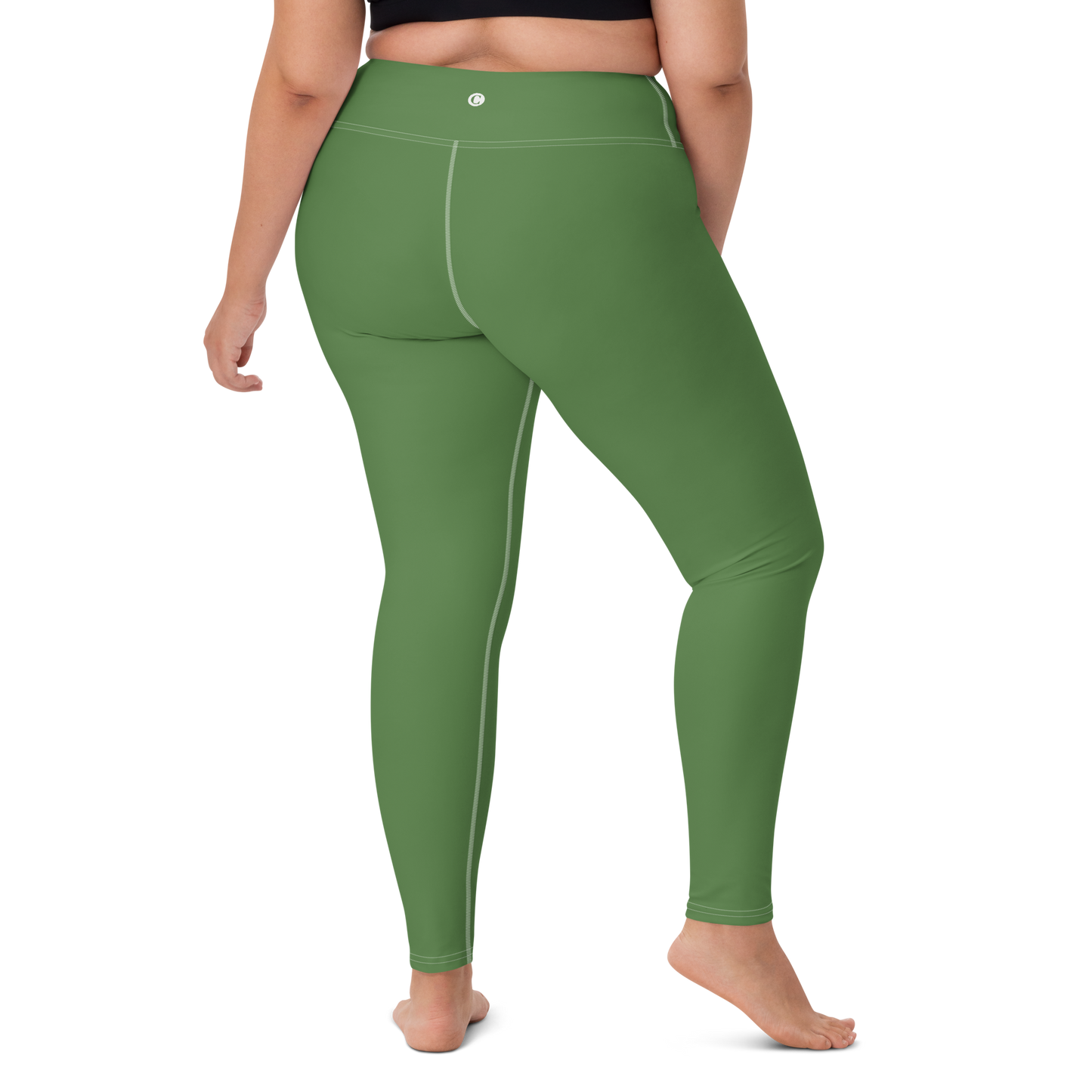 Michigan Upper Peninsula Yoga Leggings (w/ UP Outline) | Pine Green