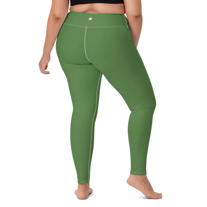 Michigan Upper Peninsula Yoga Leggings (w/ UP Outline) | Pine Green