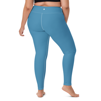 Michigan Upper Peninsula Yoga Leggings (w/ UP Outline) | Lake Michigan Blue