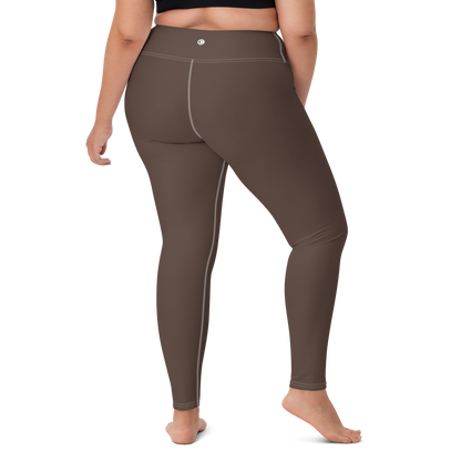 Michigan Upper Peninsula Yoga Leggings (w/ UP Outline) | Hickory Color